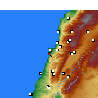 Nearby Forecast Locations - Bejrút - Mapa
