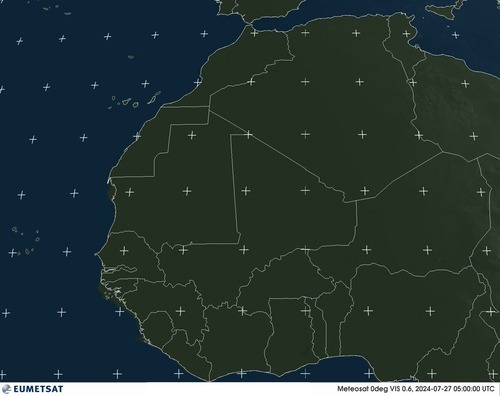 Družicové snímky Viditelný Afrika Západní 27.07.2024 07:00 SELČ