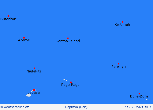 počasí a doprava Kiribati Oceánie Předpovědní mapy